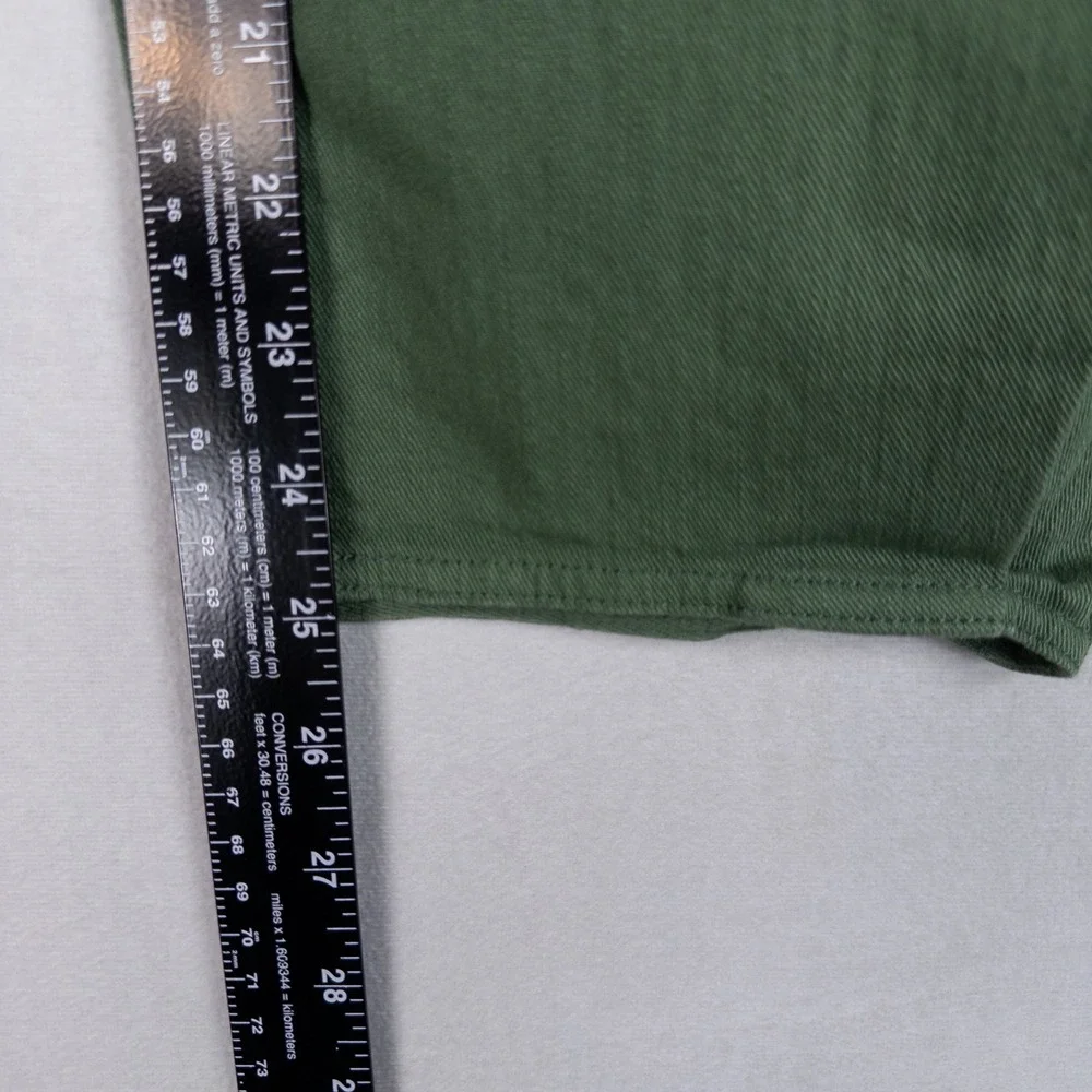 Tibi Brancusi Pant Jeans Womens 30 Green Stretch Barrel Leg Crop High Rise - Picture 9 of 13